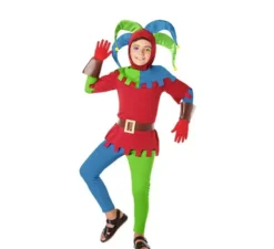 Costume da giullare medievale multicolore per bambino