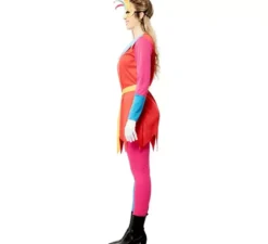 Costume da giullare multicolor con maschera per donna