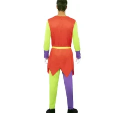 Costume da giullare multicolor con maschera per uomo