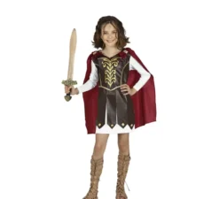 Costume da gladiatore con mantello per bambina