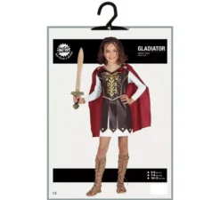 Costume da gladiatore con mantello per bambina