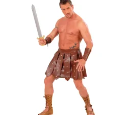 Costume da gladiatore o gonna in finta pelle per uomo