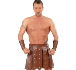 Costume da gladiatore o gonna in finta pelle per uomo
