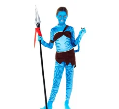Costume da guerriera tribale blu per bambina