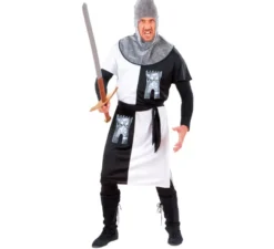 Costume da guerriero medievale bianco da uomo