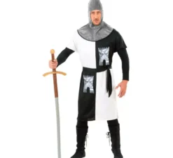 Costume da guerriero medievale bianco da uomo