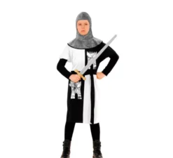 Costume da guerriero medievale bianco per bambino