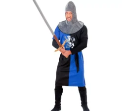 Costume da guerriero medievale blu da uomo