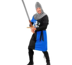 Costume da guerriero medievale blu da uomo