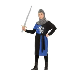 Costume da guerriero medievale blu per bambino