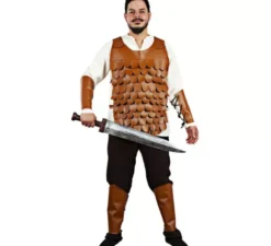Costume da guerriero medievale con armatura per uomo