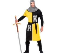Costume da guerriero medievale giallo da uomo