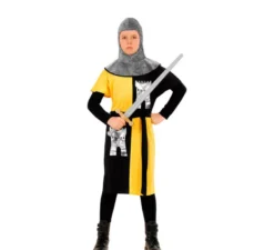 Costume da guerriero medievale giallo per bambino