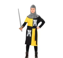 Costume da guerriero medievale giallo per bambino