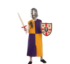 Costume da guerriero medievale o viola arancione o tunica per bambini