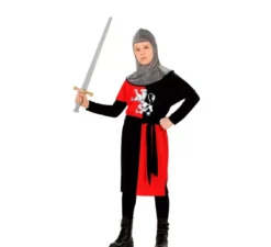Costume da guerriero medievale rosso per bambino