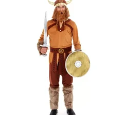 Costume da guerriero vichingo marrone da uomo