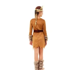 Costume da guerriero vichingo marrone per bambina