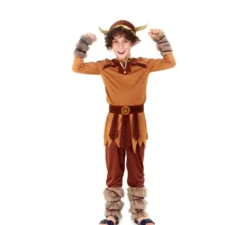 Costume da guerriero vichingo marrone per bambino