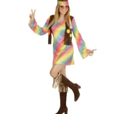 Costume da hippie arcobaleno per donna