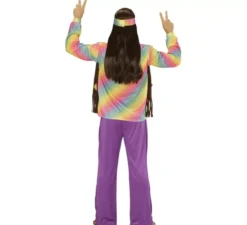 Costume da hippie arcobaleno per uomo