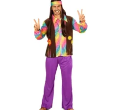 Costume da hippie arcobaleno per uomo