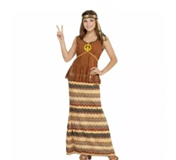 Costume da hippie a righe colorate per donna