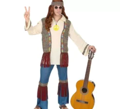 Costume da hippie beige per uomo