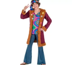Costume da Hippie bordeaux per uomo