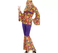 Costume da hippie con campana di velluto da donna