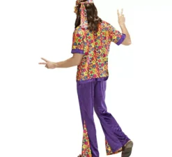 Costume da hippie con campana di velluto da uomo