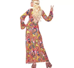 Costume da hippie con figure multicolori per donna