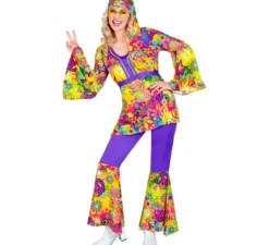 Costume da hippie da donna alla moda anni '60 Peace and Love
