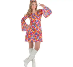 Costume da Hippie degli anni 70 con fiori per donna