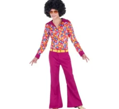 Costume da Hippie degli anni 70 con fiori per uomo