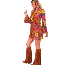 Costume da hippie floreale con frange per donna