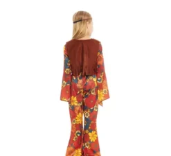Costume da hippie floreale con gilet per ragazza