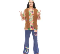 Costume da Hippie Flores con gilet per uomo