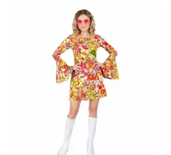 Costume da hippie fucsia anni '60 per donna