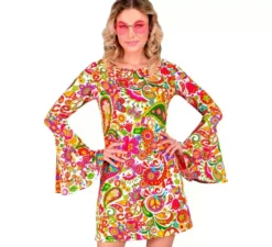 Costume da hippie fucsia anni '60 per donna