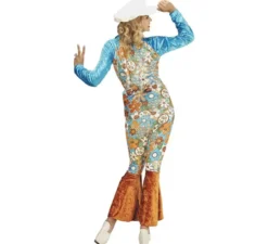 Costume da hippie in velluto blu da donna