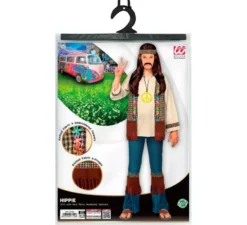 Costume da hippie marrone con collana per bambini e adolescenti