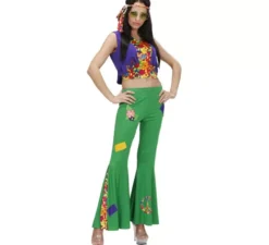 Costume da hippie verde per donna