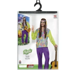Costume da hippie viola in velluto da uomo