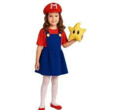 Costume da idraulico per videogiochi per ragazza