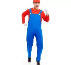 Costume da idraulico rosso per uomo
