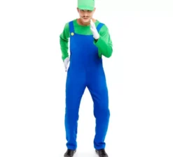 Costume da idraulico verde per uomo