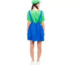 Costume da idraulico verde per videogiochi da donna