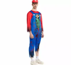 Costume da idraulico zombie per uomo