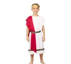 Costume da imperatore romano con scialle rosso per bambino